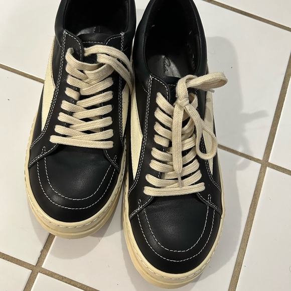 Rick Owens leather sneakers low too size 44 eu - Picture 2 of 4